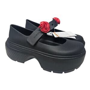 NEW Crocs 10 Stomp Rosette Mary Jane Chunky Platform Goth Emo Whimsygoth Grunge